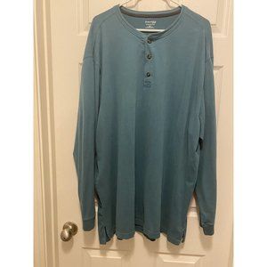 St. John's Bay Men's Bluish Green 2XLT Button Closure Henley
